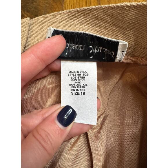 NWT Madison Studio Basic Wool Skirt Lined Long Length Camel Tan Womens Size 16 - Picture 4 of 7